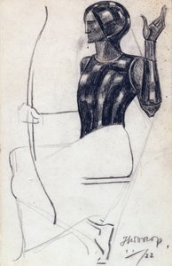 Seated Female Archer by Jan Toorop